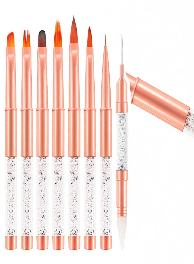 Rose Gold Nail Art Brush Line Dot Drill Brush Pen Therapy Pen Nail Art Tool - Image 3