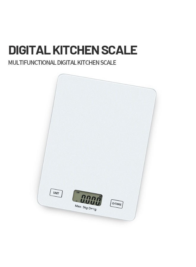 Digital Kitchen Scale Silver-White ,215mm X 150mm5kg/1g Precision Food Scale with LCD Display - Image 1