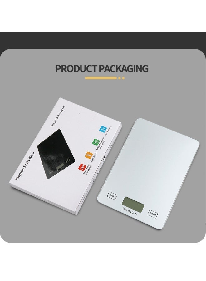 Digital Kitchen Scale Silver-White ,215mm X 150mm5kg/1g Precision Food Scale with LCD Display - Image 4