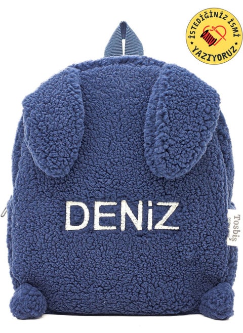 No Additional Features Available [ We Write the Name You Want ] Rabbit Navy Blue 0-8 Years Old Child Backpack,
