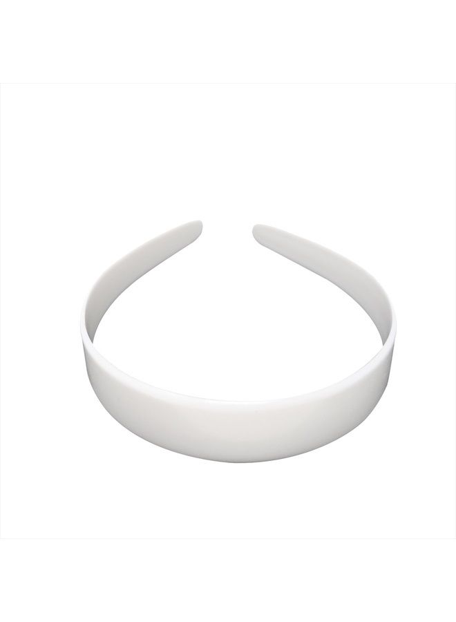 HONBAY 10PCS 25mm 1 inch DIY Semi-Finished Hair Hoop Plain No Teeth Plastic Craft Headbands DIY Hair Bands (White) - Image 1
