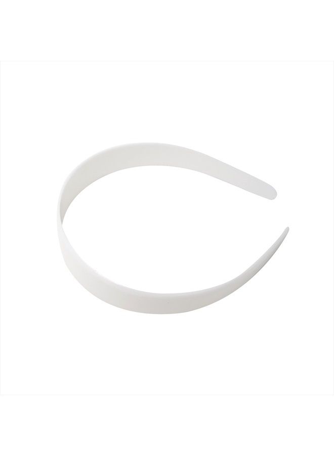 HONBAY 10PCS 25mm 1 inch DIY Semi-Finished Hair Hoop Plain No Teeth Plastic Craft Headbands DIY Hair Bands (White) - Image 2