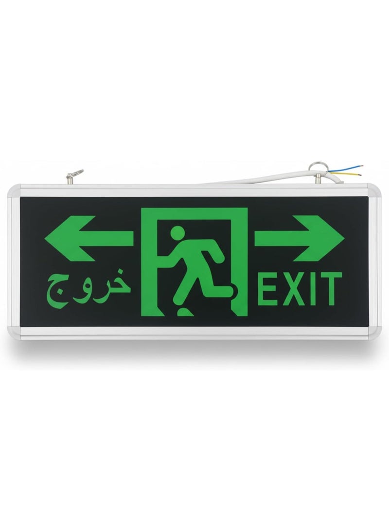 Giffex Led Emergency Exit Sign Luminaire – Fire Emergency Evacuation Light, Wall/Ceiling Mount, AC 220–240V, Long-Life LED (RIGHT&LEFT ARROW) - Image 1