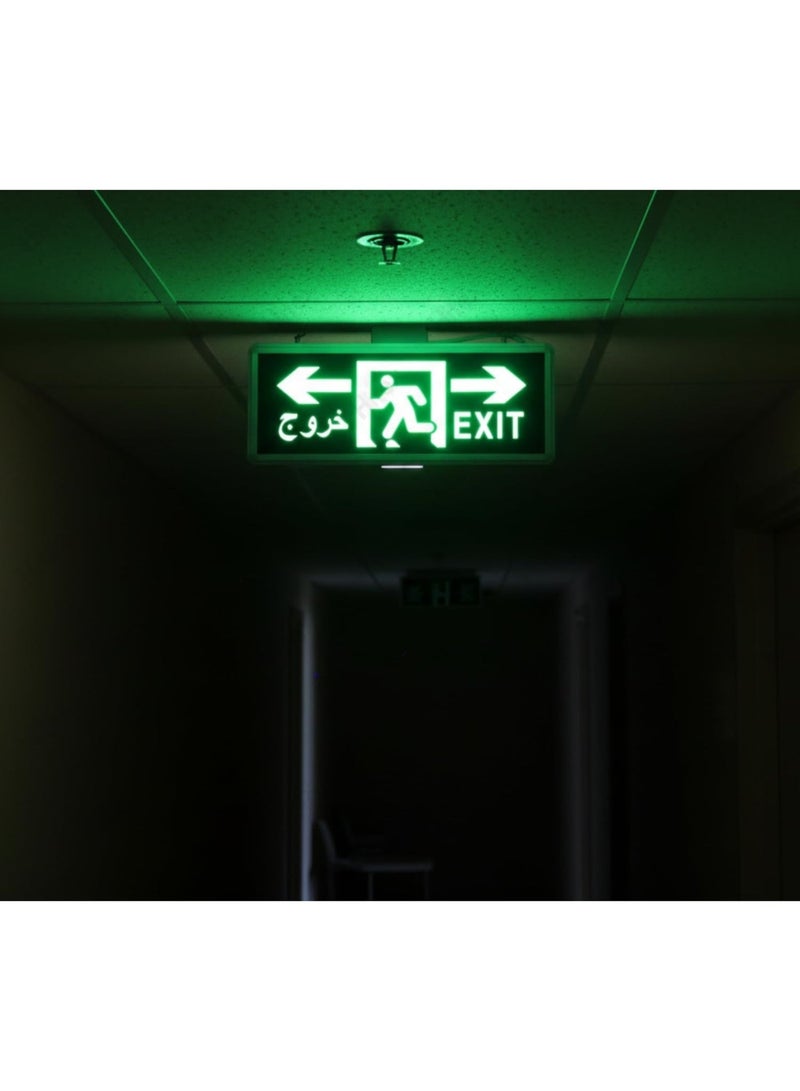 Giffex Led Emergency Exit Sign Luminaire – Fire Emergency Evacuation Light, Wall/Ceiling Mount, AC 220–240V, Long-Life LED (RIGHT&LEFT ARROW) - Image 2