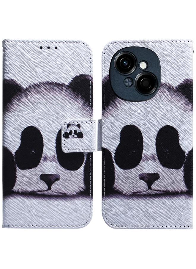 erorex - For Tecno Spark Go 1 / Pop 9 Pro Coloured Drawing Flip Leather Phone Case(Panda) - Image 1