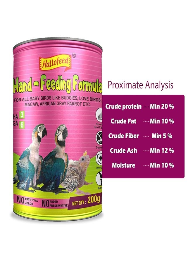 Hallofeed Fisher Men Hallofeed Dry Hand Feeding Formula: Nourishing Baby Bird Food for Optimal Growth and Development | Specifically Formulated for New Born Birds of All Species | 200 gm | Pack of 2 - Image 5