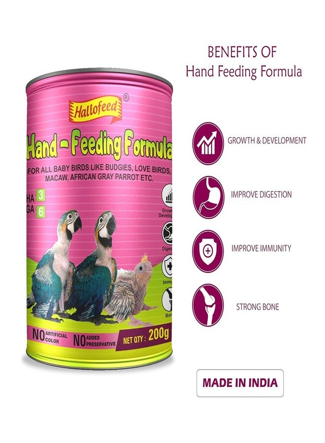 Hallofeed Fisher Men Hallofeed Dry Hand Feeding Formula: Nourishing Baby Bird Food for Optimal Growth and Development | Specifically Formulated for New Born Birds of All Species | 200 gm | Pack of 2 - Image 3