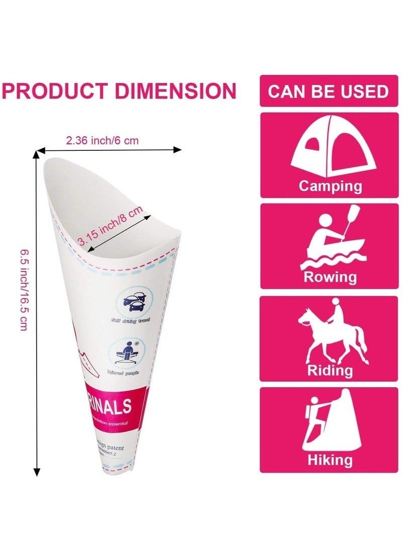 20 Pcs Disposable Female Urination Devices, Portable and Lightweight, Women's Urinal Funnel for Standing Pee, Waterproof Paper Standing Urinary Funnel for Camping, Hiking and Pregnant Women - Image 2