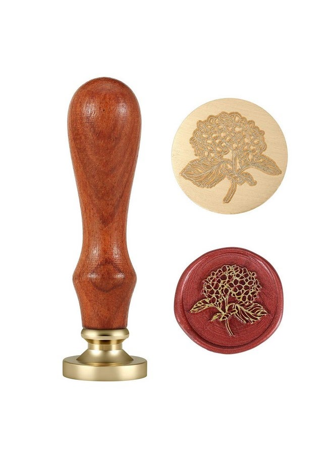 Mornajina Flower Wax Seal Stamp Vintage Retro Brass Head Wooden Handle Removable Sealing Stamp (Flower)  - Image 1