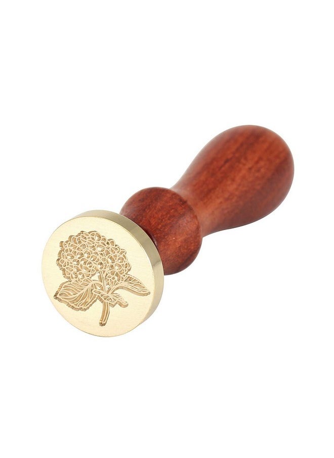 Mornajina Flower Wax Seal Stamp Vintage Retro Brass Head Wooden Handle Removable Sealing Stamp (Flower)  - Image 3