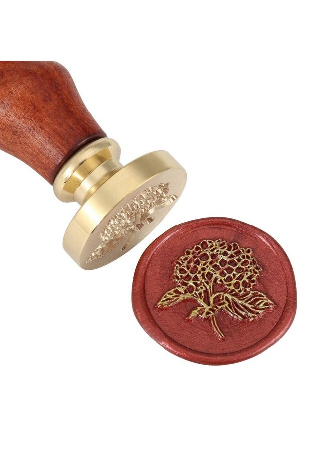 Mornajina Flower Wax Seal Stamp Vintage Retro Brass Head Wooden Handle Removable Sealing Stamp (Flower)  - Image 2