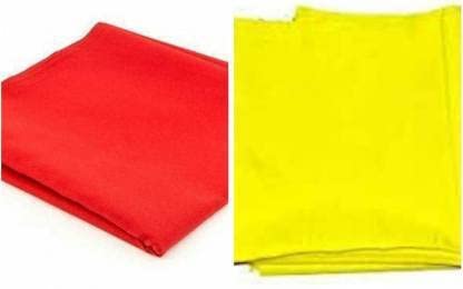 Rolimoli Cotton Cloth for PoojaPure Cotton Cloth Lenght 125 Meter Set of 4 Red Yellow