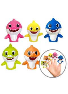 ginsey Nickelodeon Baby Shark 5 Pc Finger Puppet Set - Party Favors, Educational, Bath Toys, Story Time, Beach Toys, Playtime,5 Count (Pack of 1)  - Image 1