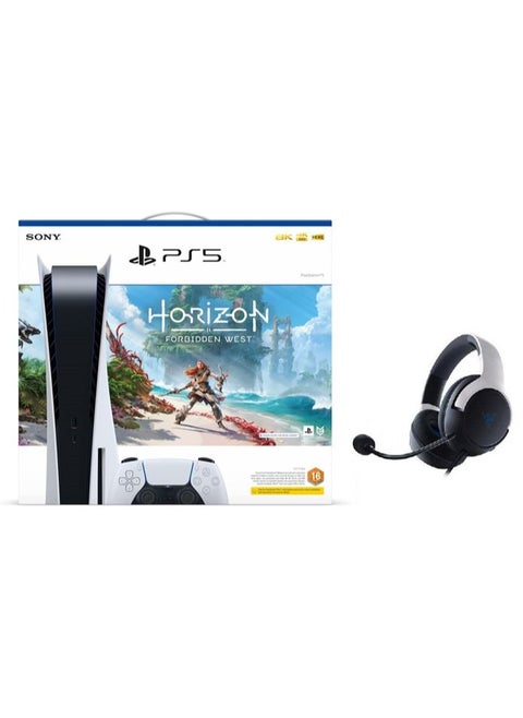 PlayStation 5 Blu-ray with Horizon Forbidden West Digital Game & Razer Kaira X Headset