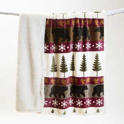 CARSTENS, INC. Ultra Premium Super Soft Plush Sherpa Fleece Oversized Throw Blanket 54" x 68", Tall Pine - Image 3