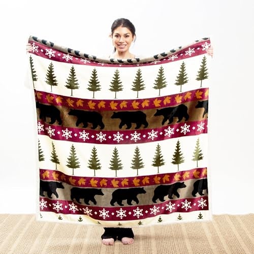CARSTENS, INC. Ultra Premium Super Soft Plush Sherpa Fleece Oversized Throw Blanket 54" x 68", Tall Pine - Image 2