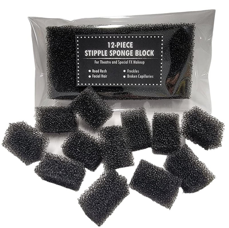 MATS Stipple Sponge 12 Piece Block  Special Effects Makeup MUST HAVE  Small Pore  For adding Texture Freckles or Breaking up and Blending Colors Cosplay Mua FX Makeup