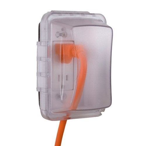 TayMac MM410CW Weatherproof Nonmetallic Standard Depth In-Use Device Cover with 16-in-1 Configurations and Clear Cover, White Base - Image 4