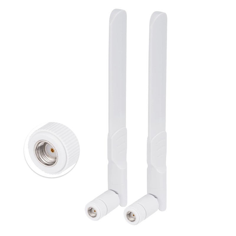 Bingfu Dual Band WiFi 24GHz 5GHz 58GHz 8dBi MIMO RPSMA Male White Antenna 2Pack for WiFi Router Wireless Network Card USB Adapter Security IP Camera Video Surveillance Monitor - Image 2