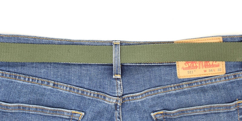 BC Belts Canvas Web Belt Military Style with Brass Buckle and Tip 54" Long Many Colors (Olive) - Image 2