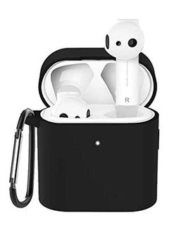 Xiaomi Air 2 Silicone Case,Anti Lost Carrying Protective Replacement Case Full Body Protection Shockproof With Carabiner Black