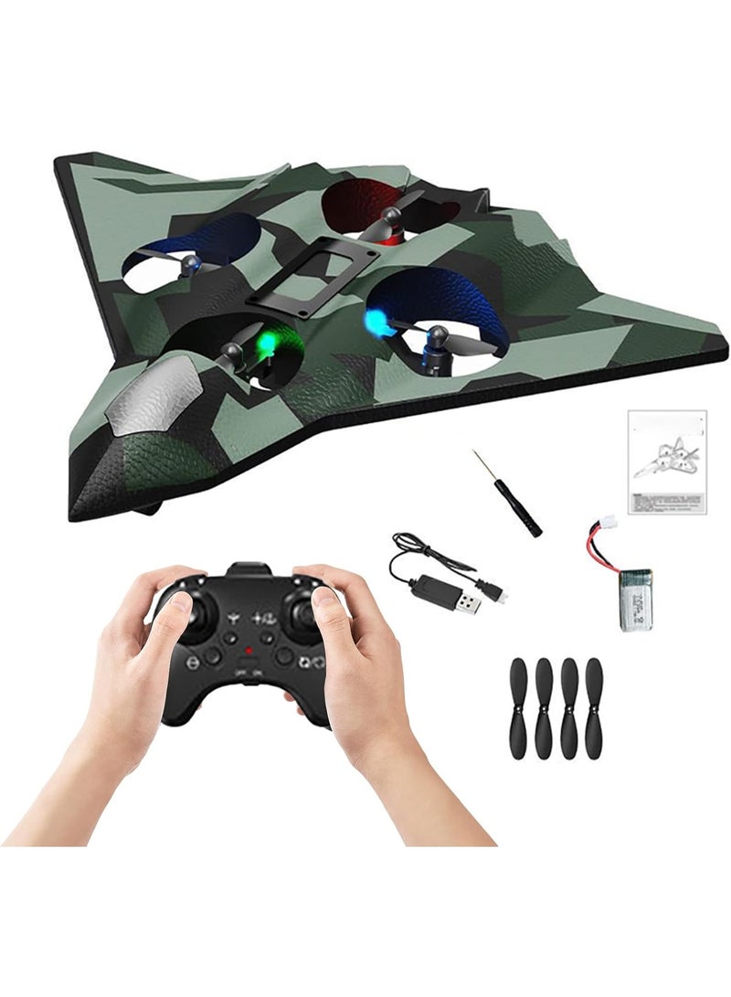 طائرة J27 RC 2.4 جيجا هرتز من الفوم مزودة بمصابيح LED وجهاز تحكم عن بعد وقلاب 360 درجة وإقلاع بمفتاح واحد وتصميم آمن من الفوم وثبات الدوران هدية رائعة للأطفال والكبار - Image 1