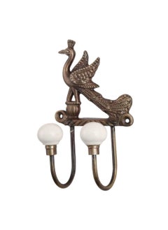 Indian-Shelf IndianShelf Handmade Peacock Key Hooks Wall Hangers Coat Hanging Towel Mount Hat Mug Utensils Heavy Duty Ceramic_Multicolor_525 Inches1 Piece  - Image 1