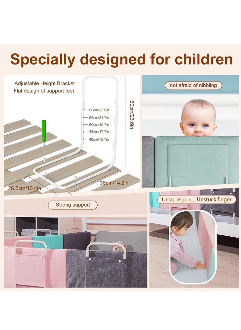 SYOSI - Bed Rail for Toddlers & Baby with Screw Fix Safety System, Easy to Get in or Out of Bed with Mattress Support, Free Combination and Adjustable Height, Fit King, Queen, Full Size, Twin (1PC, Green) - Image 1