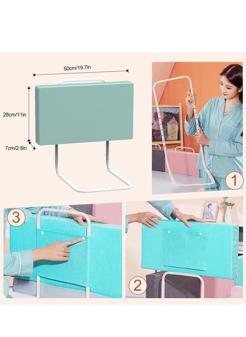 SYOSI - Bed Rail for Toddlers & Baby with Screw Fix Safety System, Easy to Get in or Out of Bed with Mattress Support, Free Combination and Adjustable Height, Fit King, Queen, Full Size, Twin (1PC, Green) - Image 1