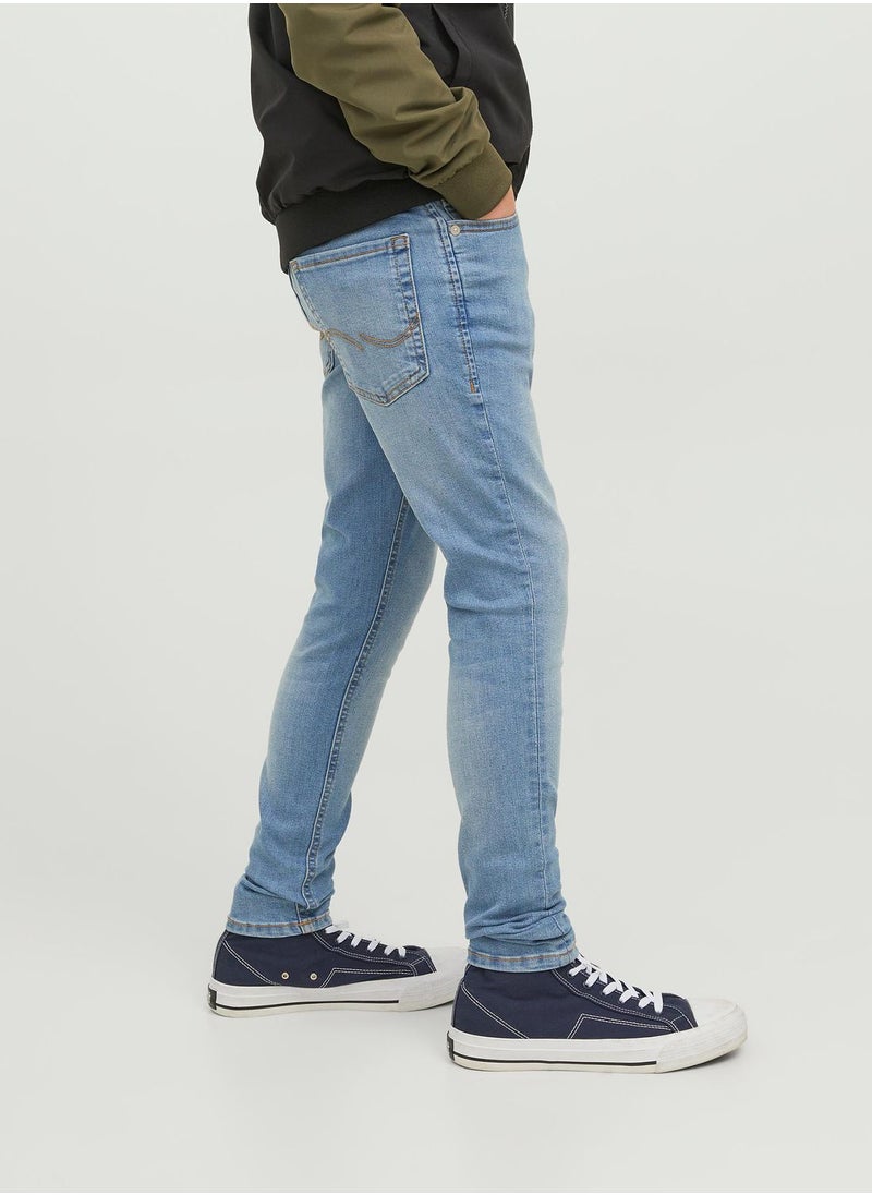 Jack & Jones Junior - Kids Light Wash Straight Fit Jeans - Image 1