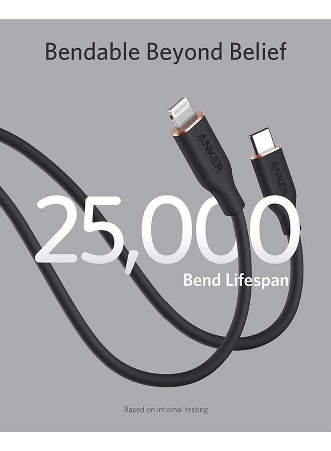 NIBEMINENT USB C To Lightning Cable Black/Silver - Image 4