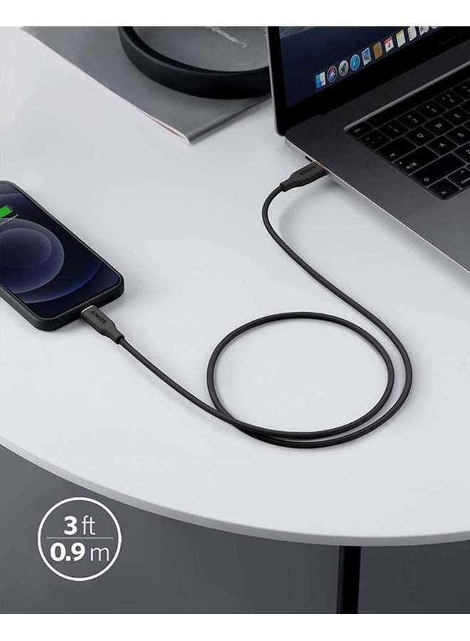 NIBEMINENT USB C To Lightning Cable Black/Silver - Image 5