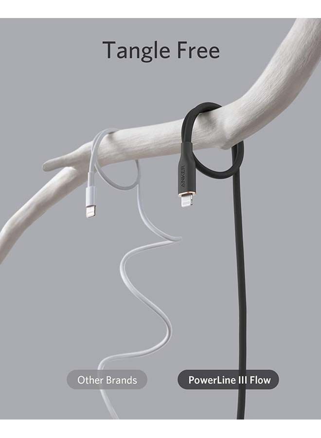 NIBEMINENT USB C To Lightning Cable Black/Silver - Image 3