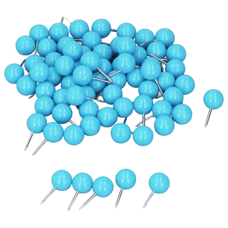 Push Pins: Blue 1 Set - Stainless Steel + Plastic Construction for Durability Map Tacks - Easy Storage with Transparent Case for Office, School Home Decor & Map Marking - Image 3