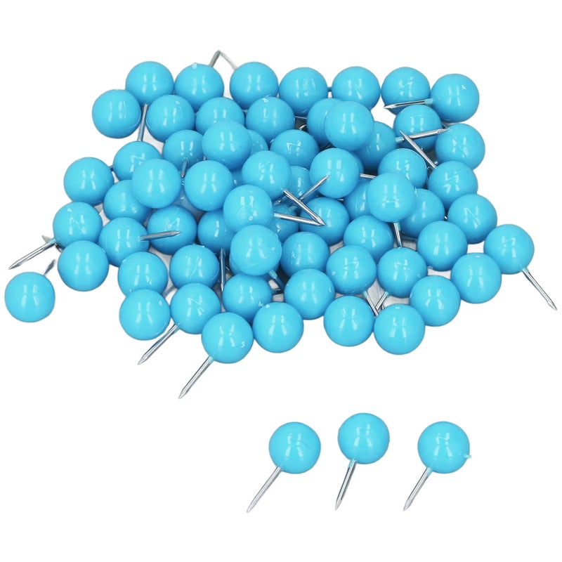 Push Pins: Blue 1 Set - Stainless Steel + Plastic Construction for Durability Map Tacks - Easy Storage with Transparent Case for Office, School Home Decor & Map Marking - Image 5