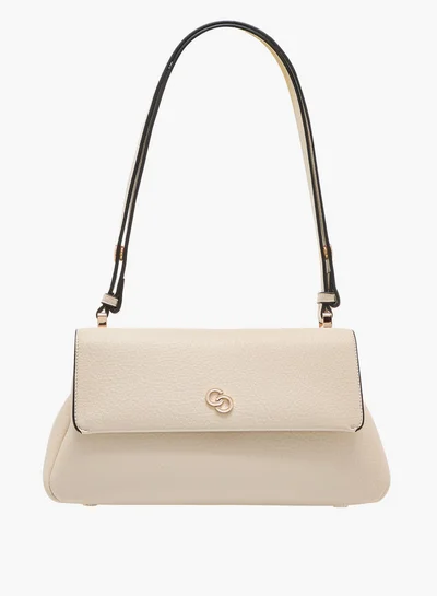 سيليست Women's Solid Shoulder Bag with Strap Handle and Flap Closure
