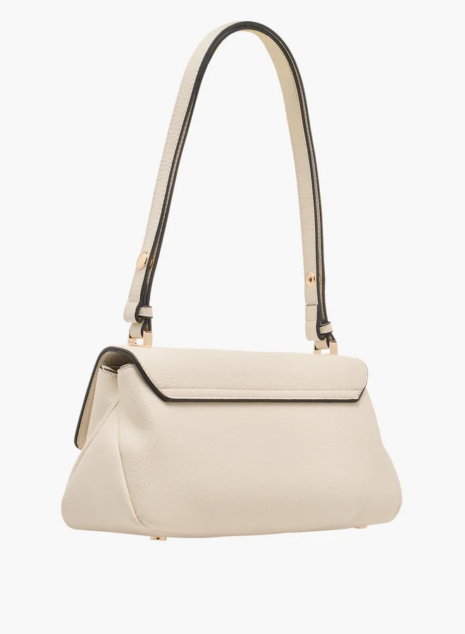 سيليست Women's Solid Shoulder Bag with Strap Handle and Flap Closure
