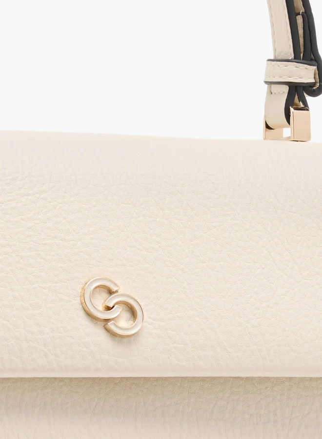 سيليست Women's Solid Shoulder Bag with Strap Handle and Flap Closure