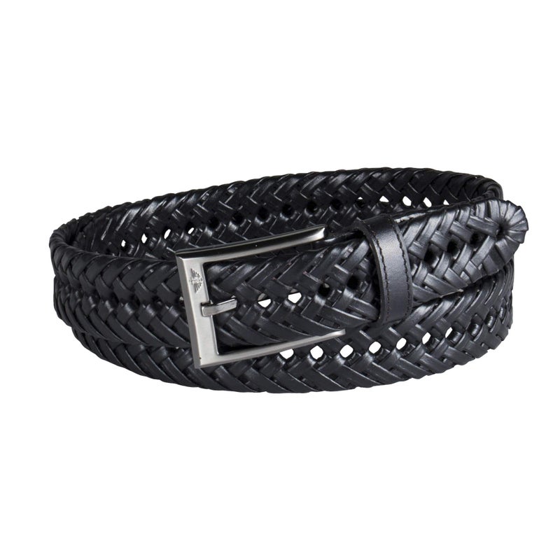 Dockers Men's Leather Braided Casual and Dress Belt,Black Glazed,38 - Image 2