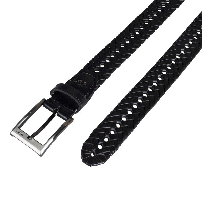 Dockers Men's Leather Braided Casual and Dress Belt,Black Glazed,38 - Image 4