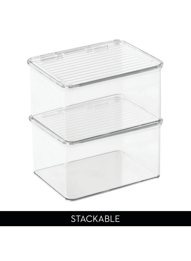 InterDesign iDesign Recycled Plastic Pantry and Kitchen Storage, Freezer and Fridge Organizer Lidded Bin - 6.75” x 5.75” x 3.75”, Clear - Image 4