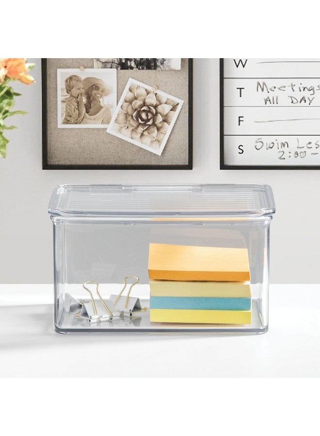 InterDesign iDesign Recycled Plastic Pantry and Kitchen Storage, Freezer and Fridge Organizer Lidded Bin - 6.75” x 5.75” x 3.75”, Clear - Image 5