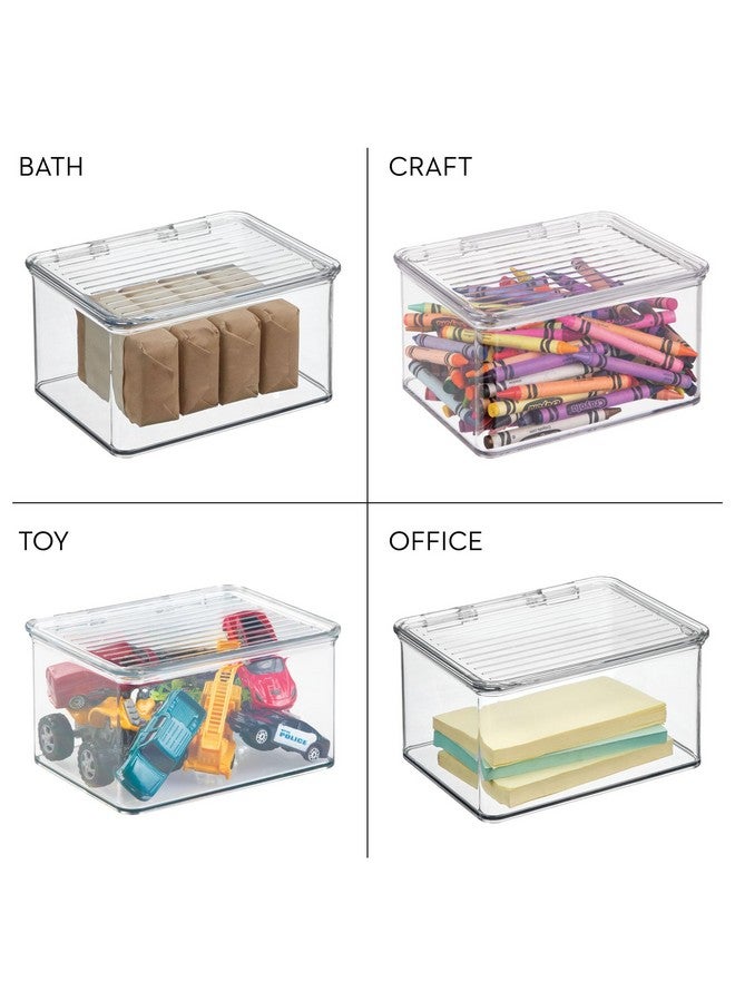 InterDesign iDesign Recycled Plastic Pantry and Kitchen Storage, Freezer and Fridge Organizer Lidded Bin - 6.75” x 5.75” x 3.75”, Clear - Image 3