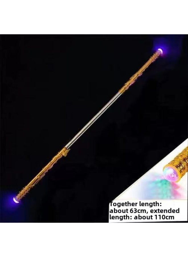 (Collection Of Swords) Children's Wooden Toys Samurai Sword Sword Green Dragon Sword Temple Fair Street Stall Selling Toys-Color:Automatic Luminous Telescopic Hoop ]  - Image 1