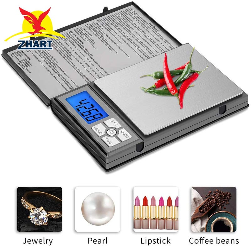 Zhart's NB600 Digital Weighing Scale 600 Gram Capacity Precise Notebook Model Balance For Jewellery Gemstone Diamond Home & Kitchen Educational & Industrial Purpose - Image 2