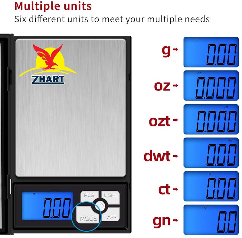 Zhart's NB600 Digital Weighing Scale 600 Gram Capacity Precise Notebook Model Balance For Jewellery Gemstone Diamond Home & Kitchen Educational & Industrial Purpose - Image 5