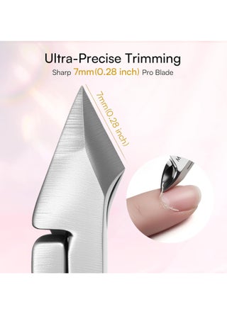 3PCS Cuticle Nipper Set, Stainless Steel Cuticle Nipper, Cuticle Pusher and Nail Scraper Kit, Dead Skin Remover, Hangnail Cutter and Gel Polish Scraper for Manicure Pedicure, Home and Salon Use, Pink - view 3