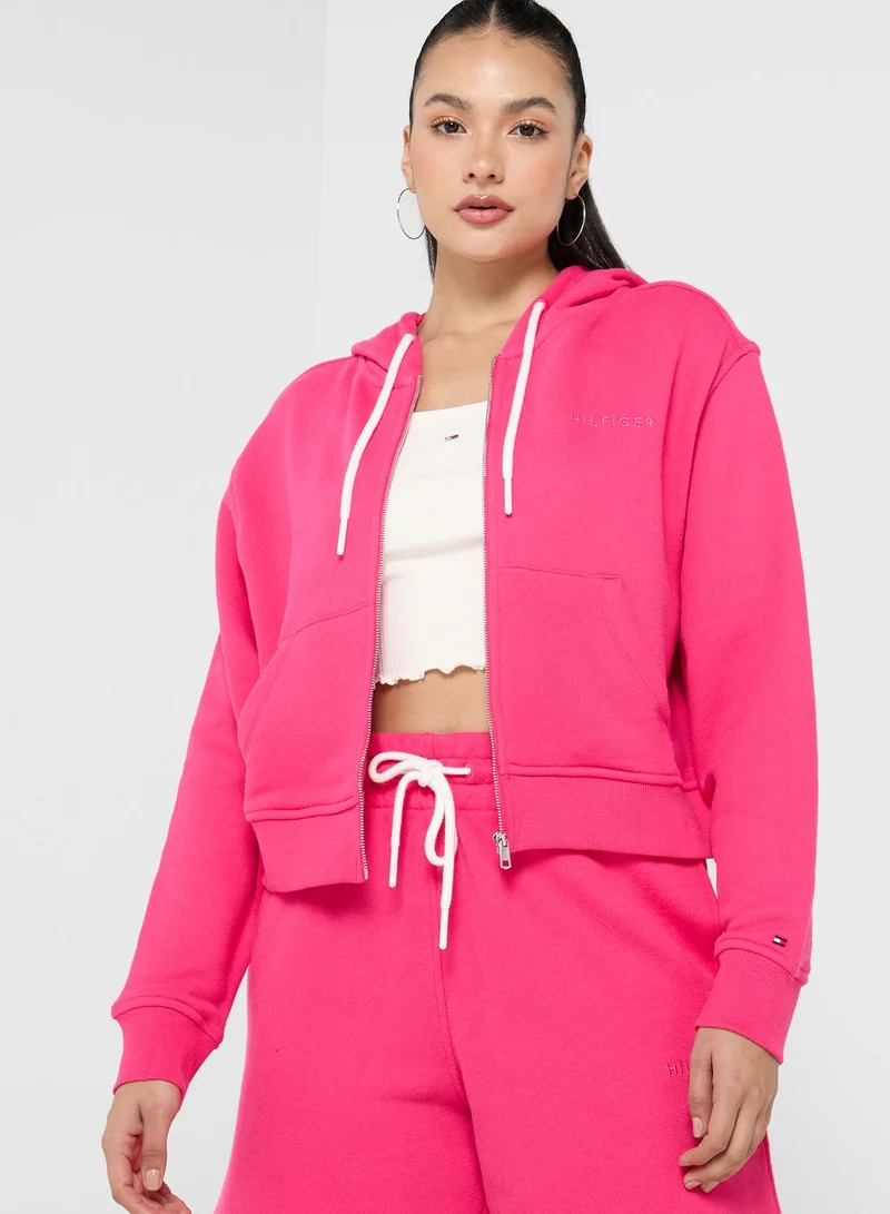 TOMMY HILFIGER Zip Through Knitted Hoodie