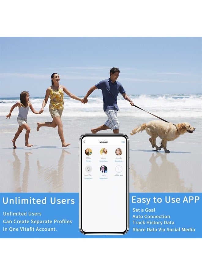 ميزان وزن الجسم الذكي لقياس تكوين الجسم، وزن احترافي منذ 2001، ميزان حمام رقمي لاسلكي لقياس مؤشر كتلة الجسم، الدهون، الماء، العضلات مع تطبيق، 400 رطل، أسود