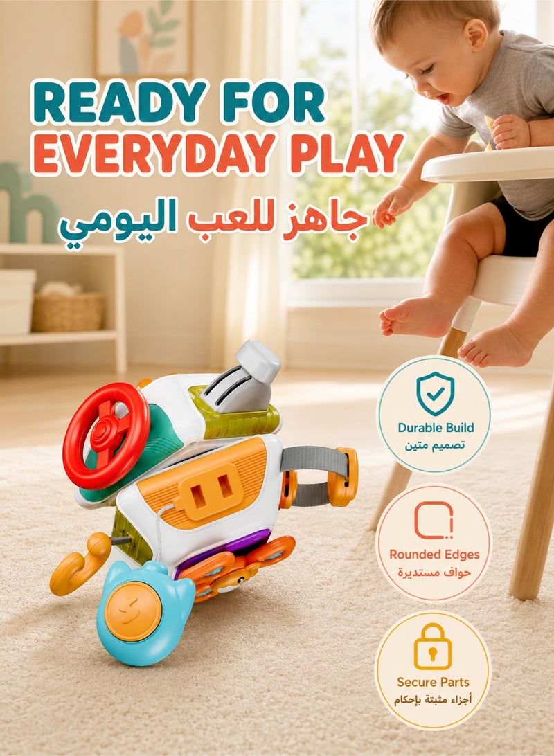 XiuWoo Baby Busy Board Cube, Toys for Toddler 1-3, Infant Carseat Plane Travel Toy, Educational Learning Activities, Baby Birthday Gift - Image 5